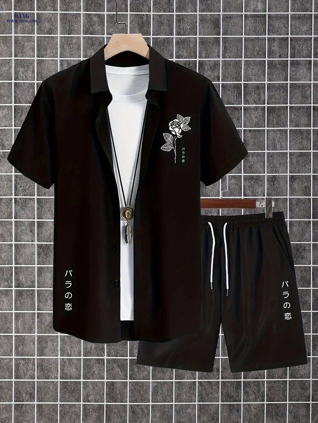 Summer Men’s Two-Piece Set: Button-Up Shirt & Shorts - Casual Style   OAXG 