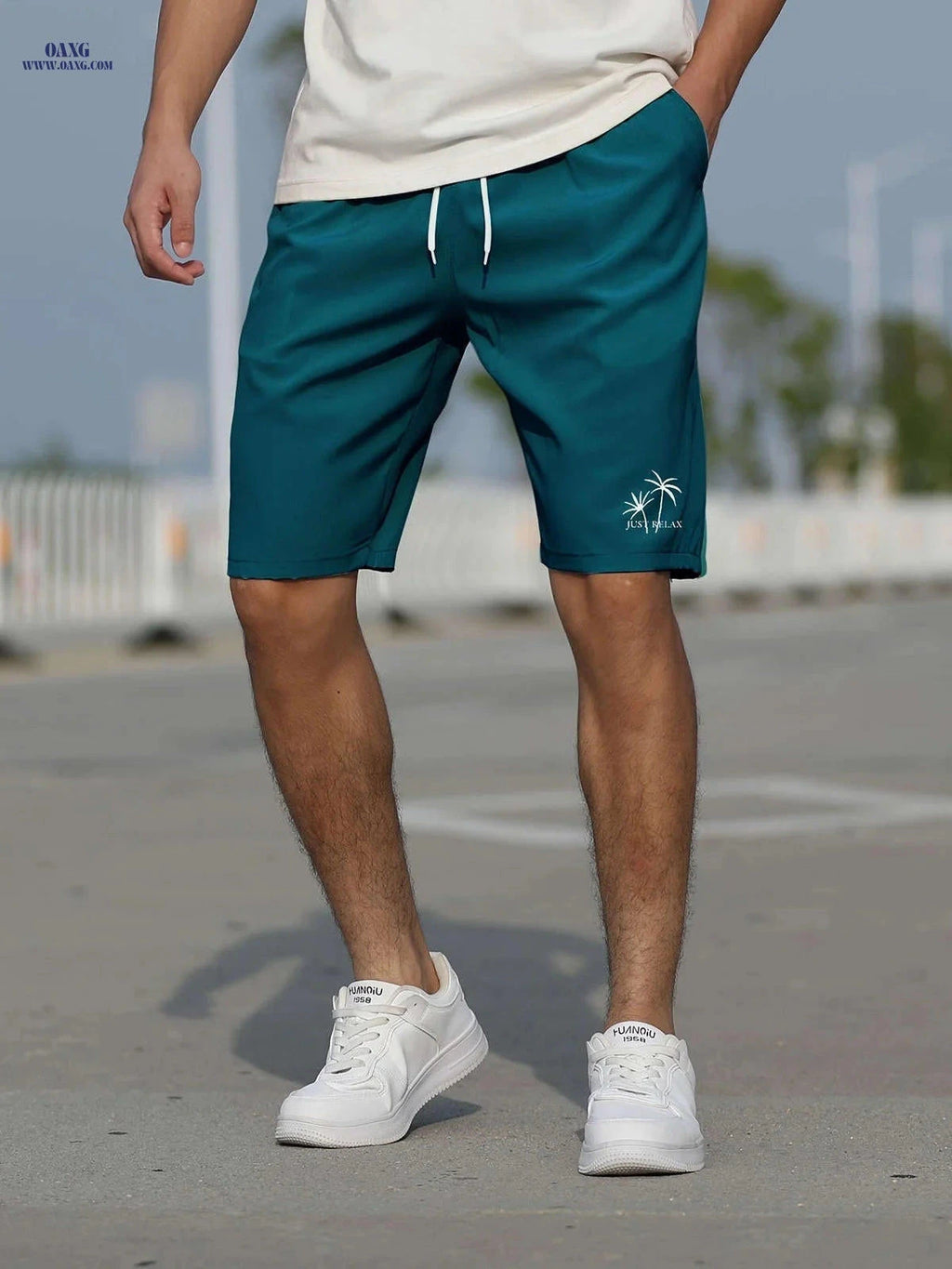 Summer Printed Knee-Length Pants - Men's Versatile Slim-Fit Shorts   OAXG Dark Green / FR S