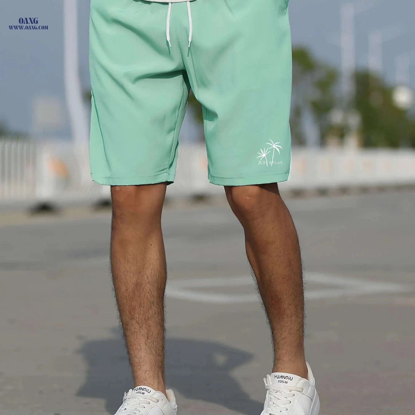 Summer Printed Knee-Length Pants - Men's Versatile Slim-Fit Shorts   OAXG Dark Green / FR S