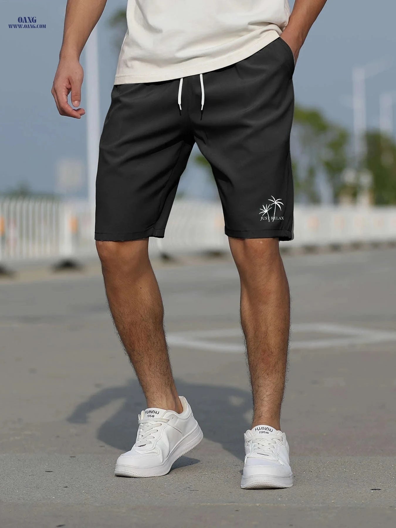 Summer Printed Knee-Length Pants - Men's Versatile Slim-Fit Shorts   OAXG Dark Green / FR S