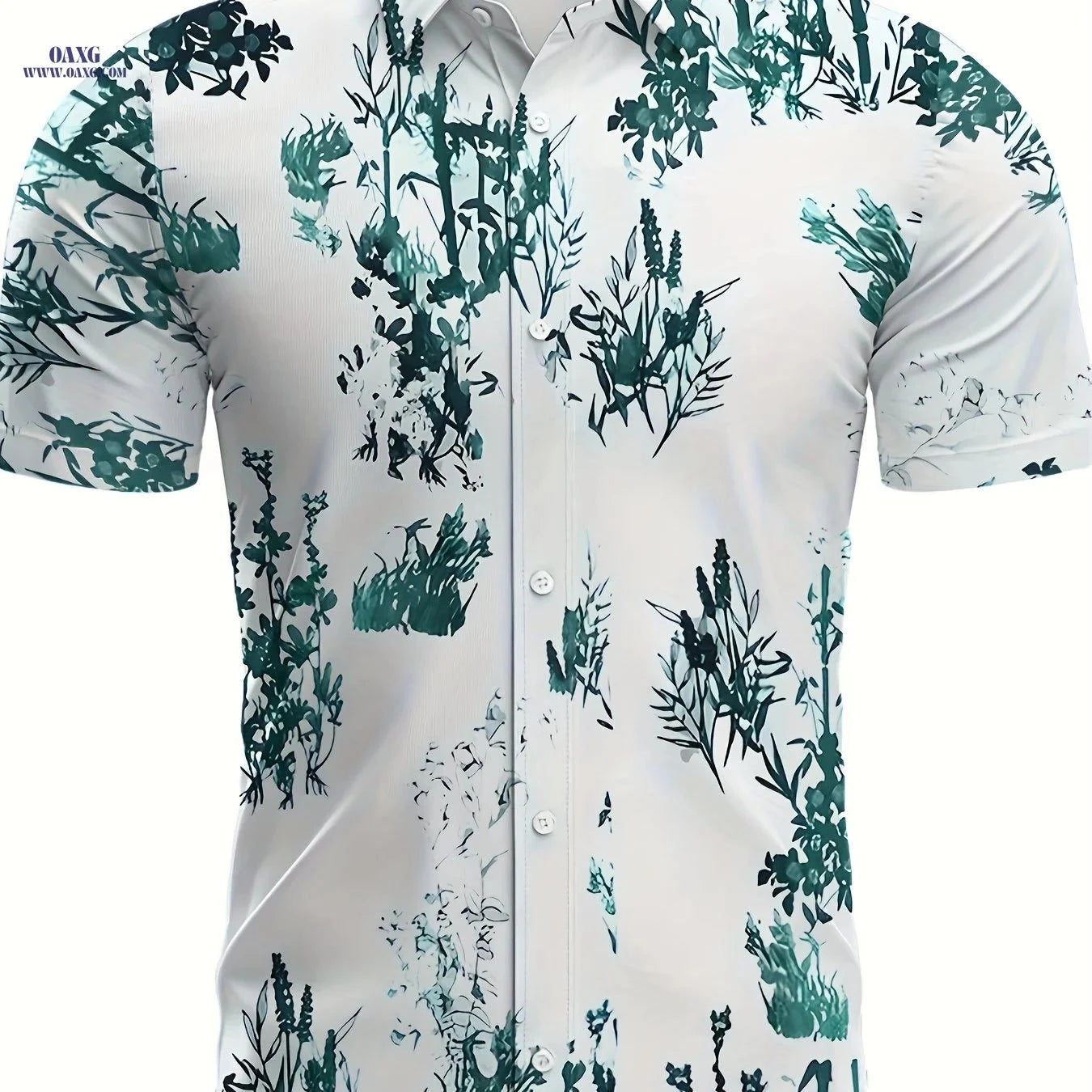 Summer Short-Sleeve Hawaiian Shirt - Casual Floral Print for Men   OAXG MSCS3 / FR S