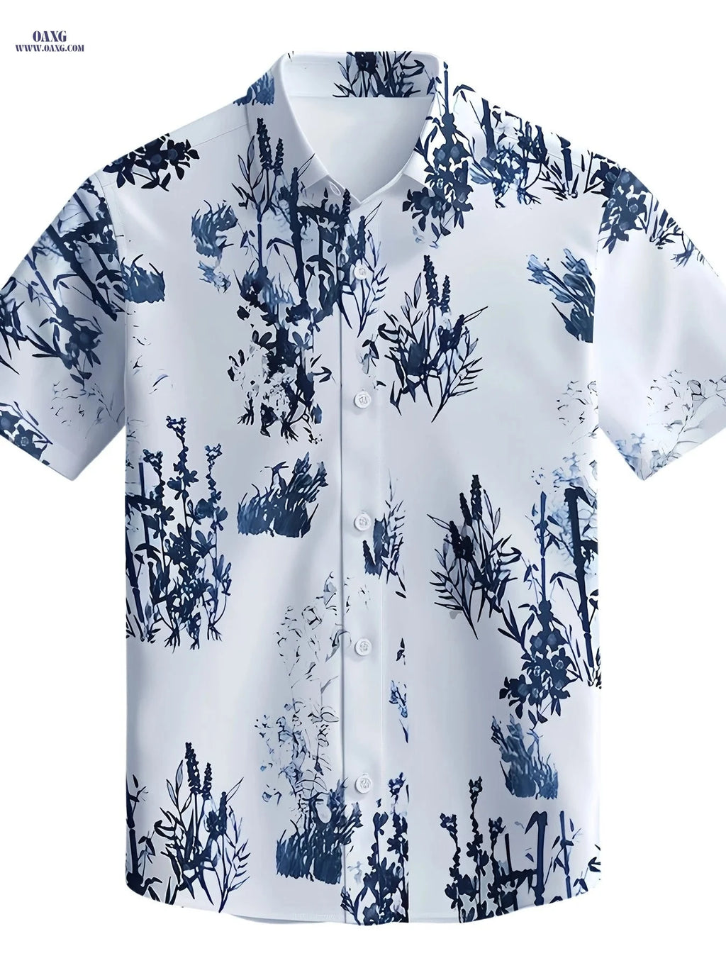 Summer Short-Sleeve Hawaiian Shirt - Casual Floral Print for Men   OAXG MSCS3 / FR S