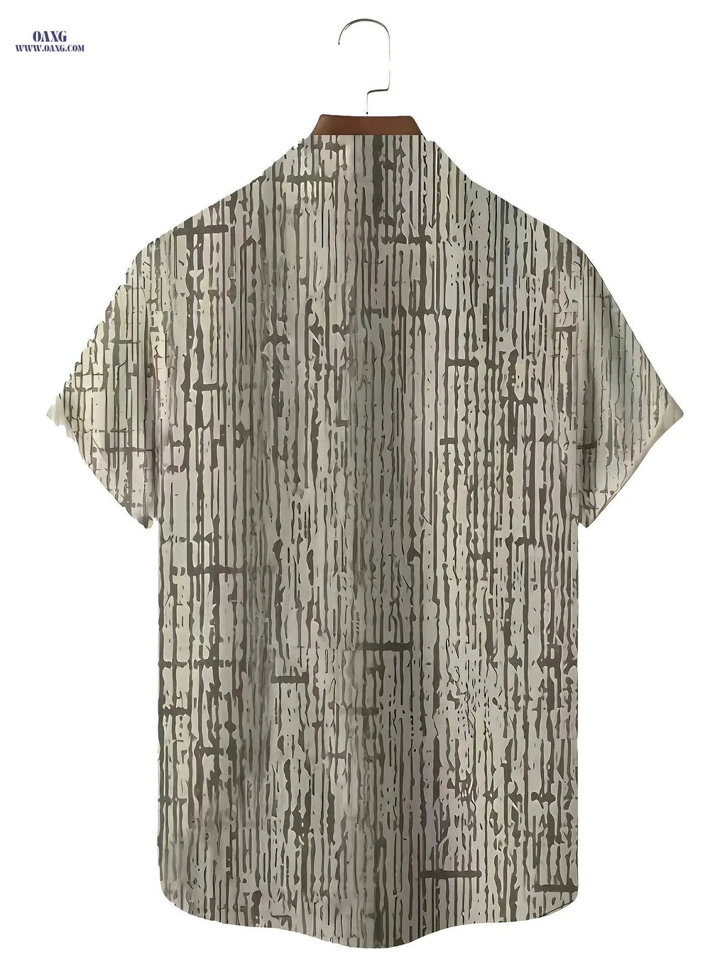 Summer Striped Short Sleeved Shirt for Large Men - Casual Style   OAXG 
