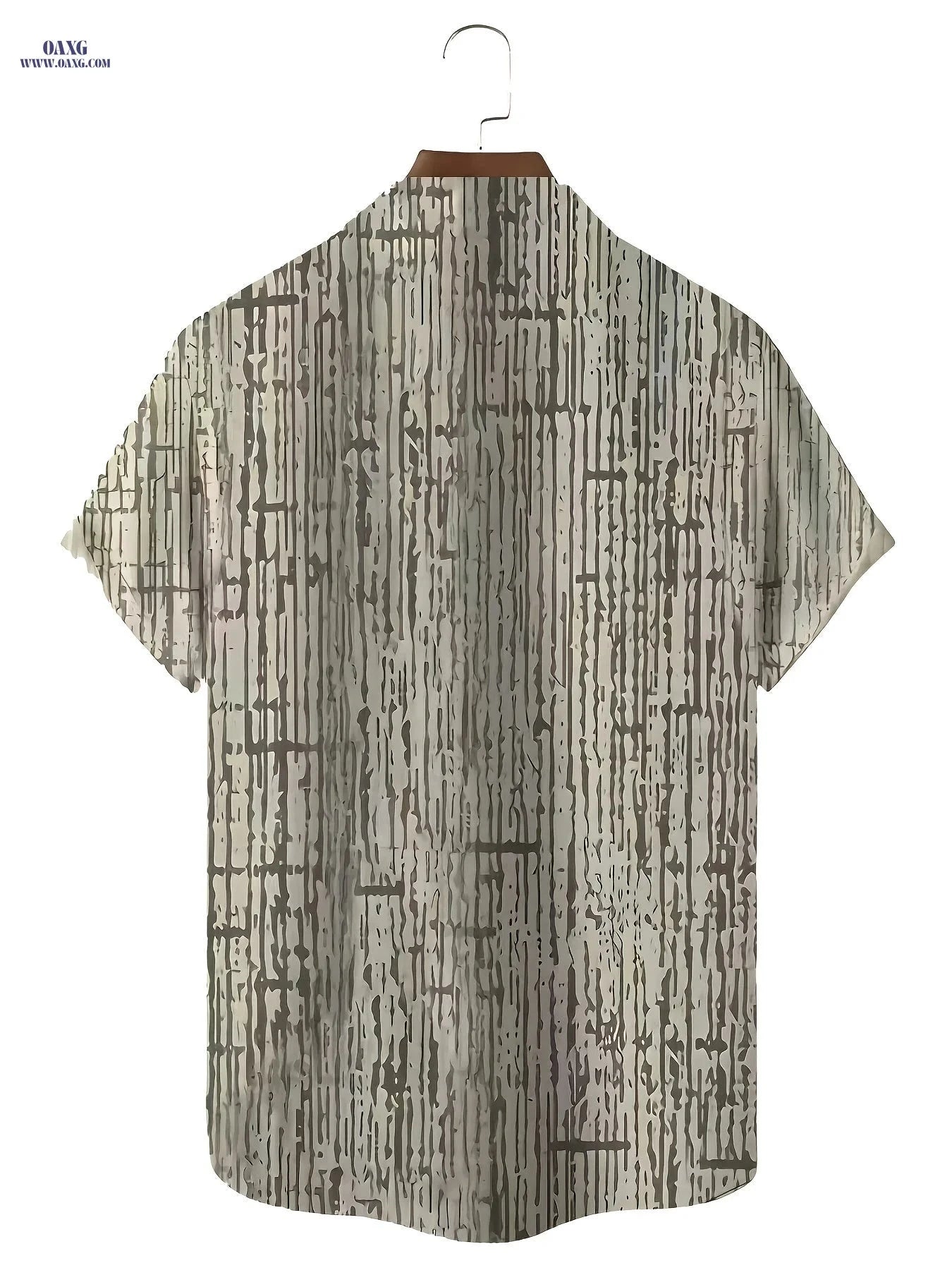 Summer Striped Short Sleeved Shirt for Large Men - Casual Style   OAXG 