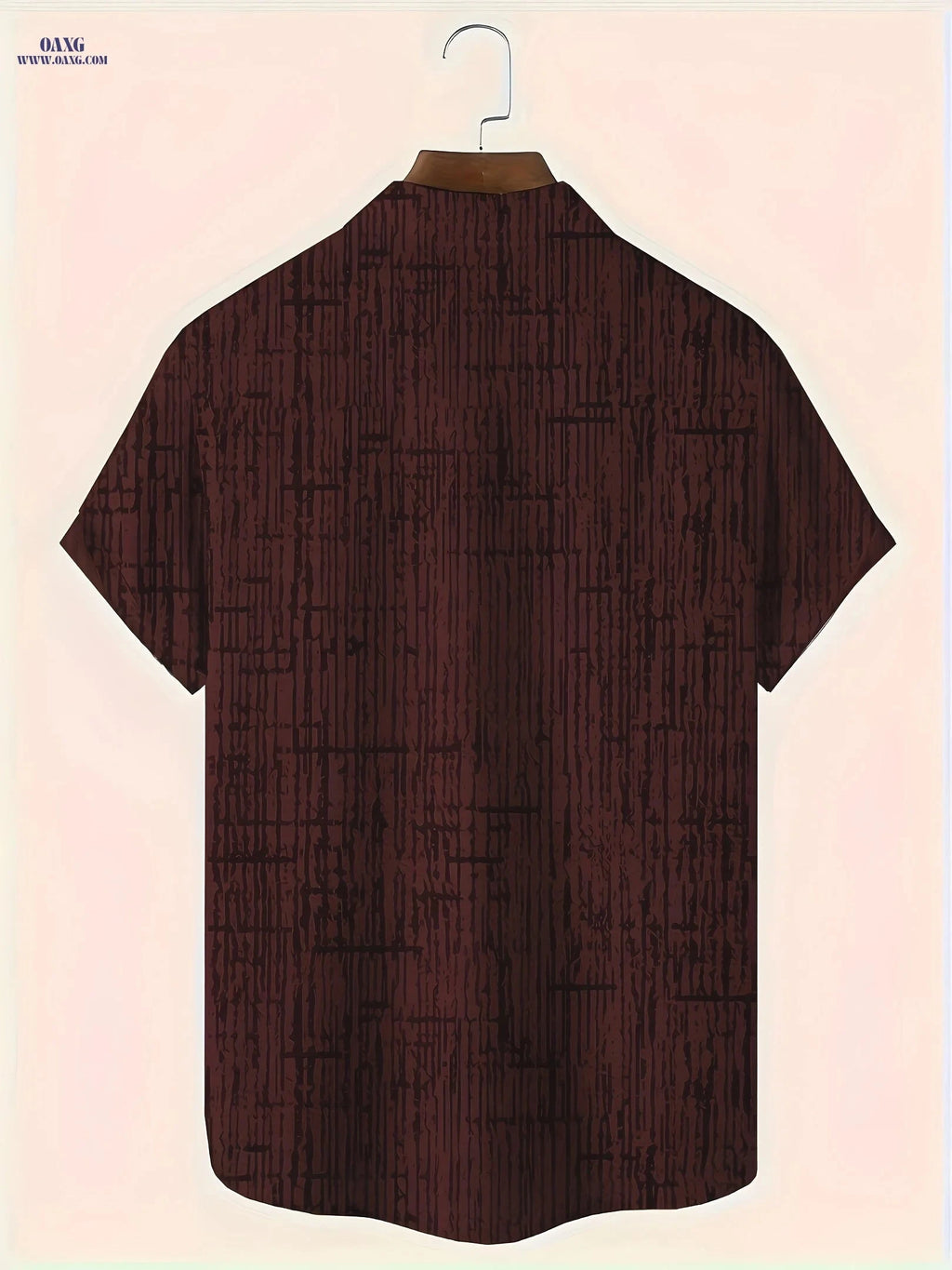 Summer Striped Short Sleeved Shirt for Large Men - Casual Style   OAXG Grey / FR M