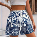 Summer Women’s Beach Floral Shorts - Vacation Style, Woven Fabric   OAXG 