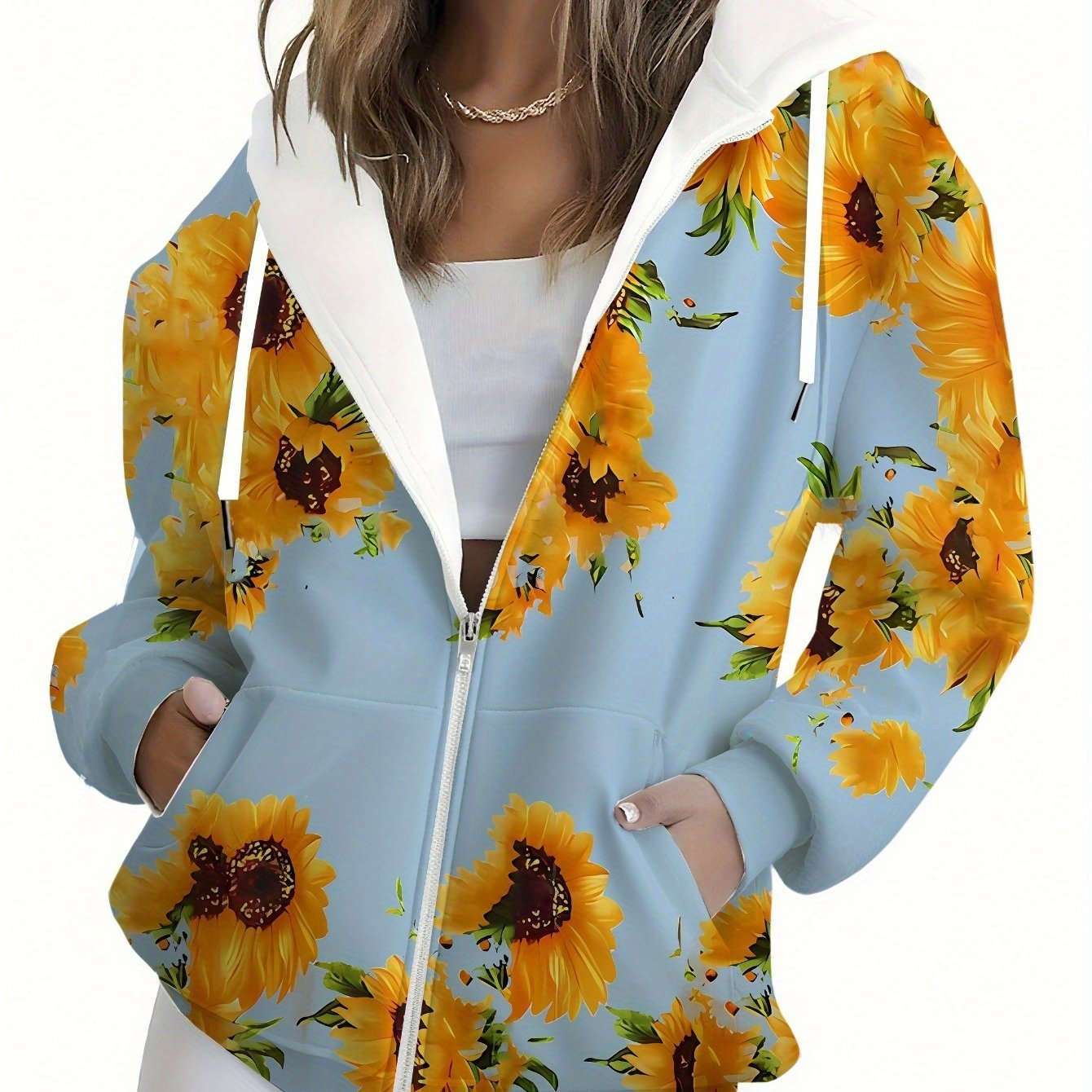 Sweat à Capuche Floral 3D Femme – KLAYSE, Automne/Hiver, Poches   OAXG Mixed Color / XXS