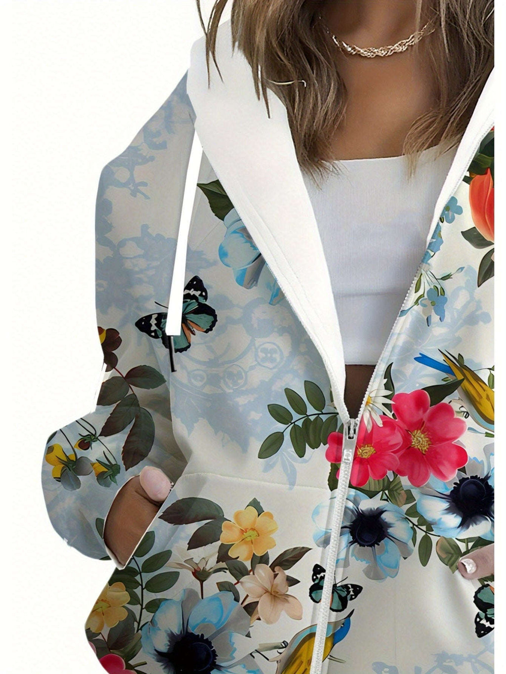 Sweat à Capuche Floral 3D Femme - KLAYSE, Style Chic et Pratique   OAXG Mixed Color / XXS