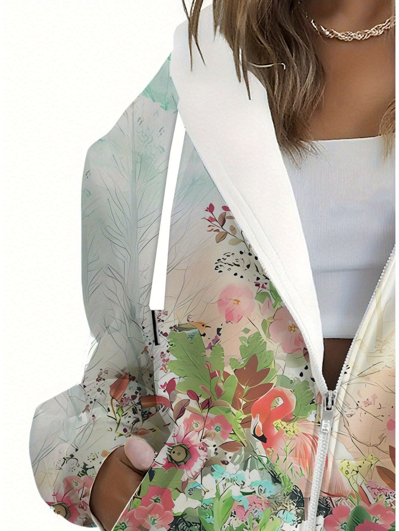 Sweat à Capuche Floral 3D Femme - Style Décontracté par KLAYSE   OAXG Mixed Color / XXS