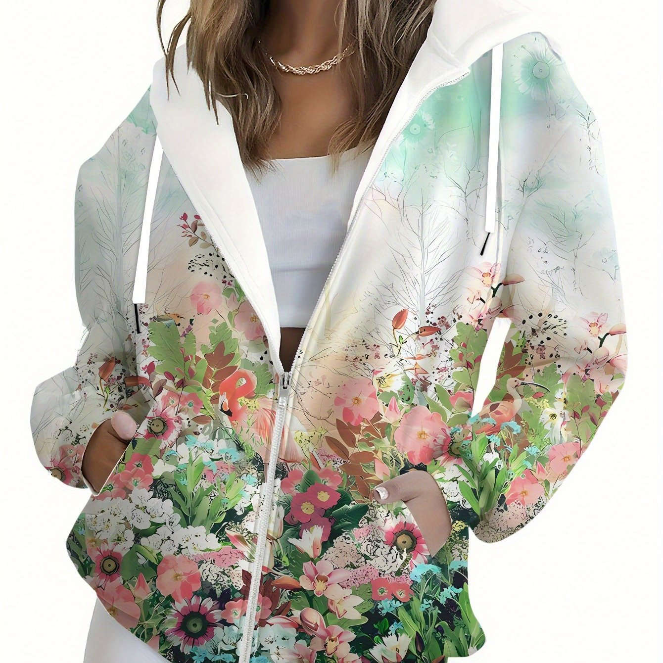Sweat à Capuche Floral 3D Femme - Style Décontracté par KLAYSE   OAXG Mixed Color / XXS