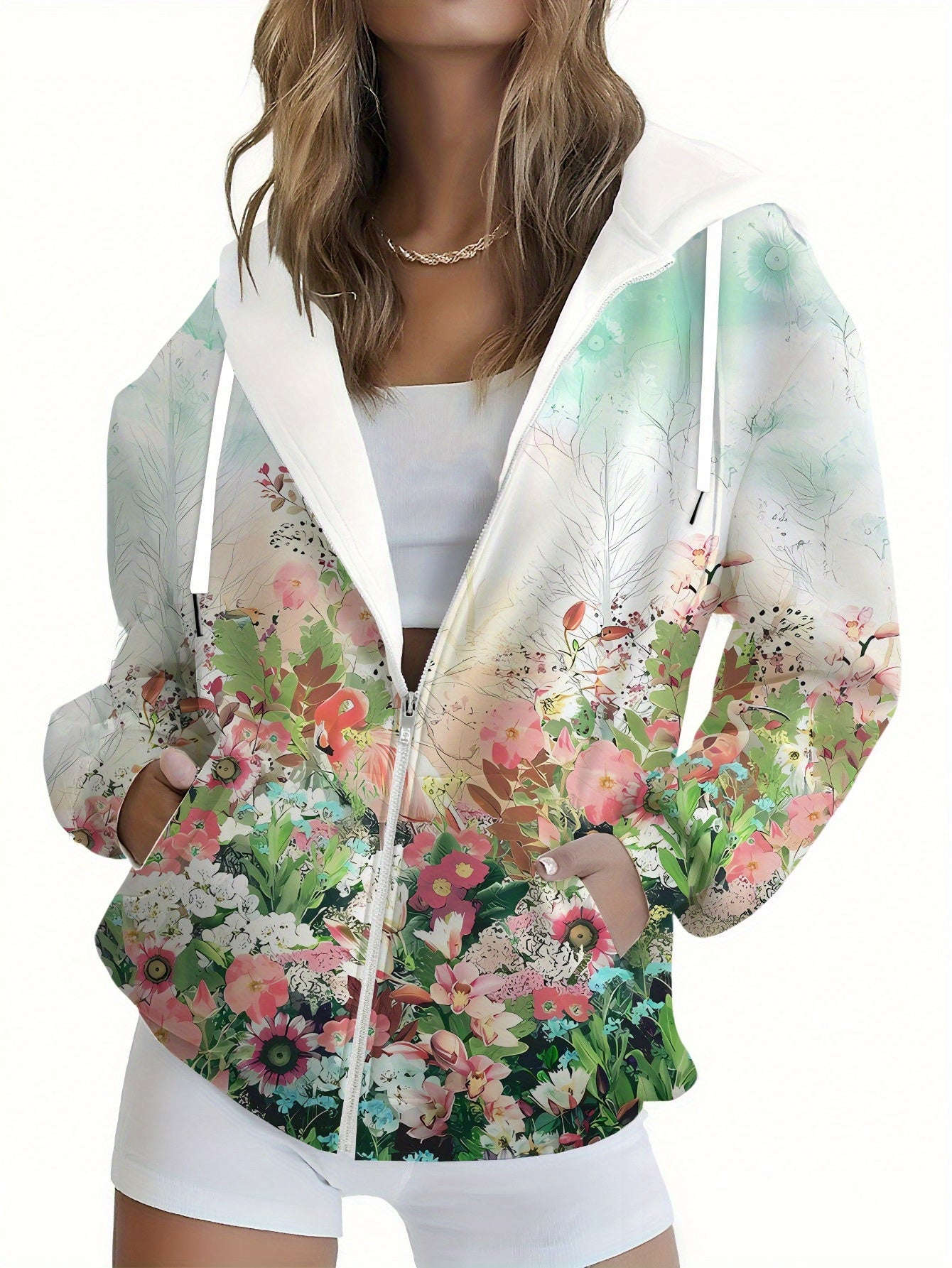 Sweat à Capuche Floral 3D Femme - Style Décontracté par KLAYSE   OAXG 