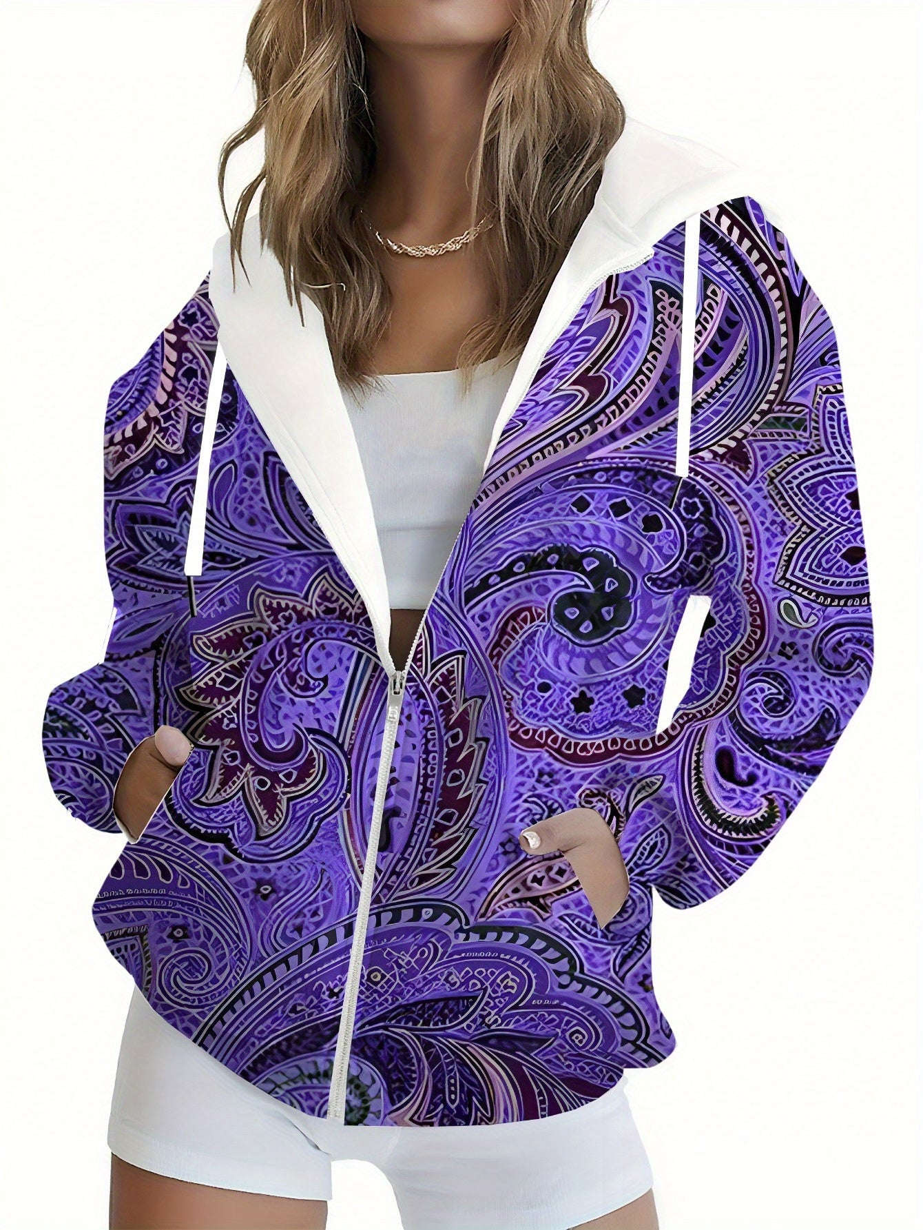 Sweat à Capuche Imprimé Floral KLAYSE - Femme Automne Hiver   OAXG 