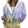 Sweat à Capuche Zippé Floral Femme - Automne Hiver Chic KLAYSE   OAXG 