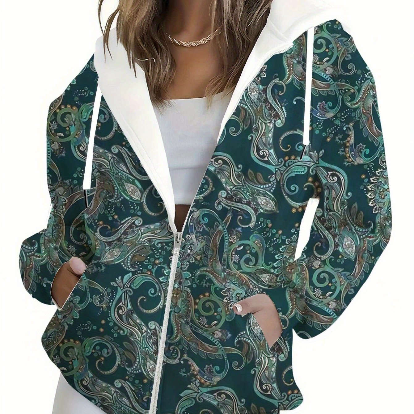 Sweat-shirt à Capuche 3D Floral Femme - KLAYSE Casual Automne/Hiver   OAXG 