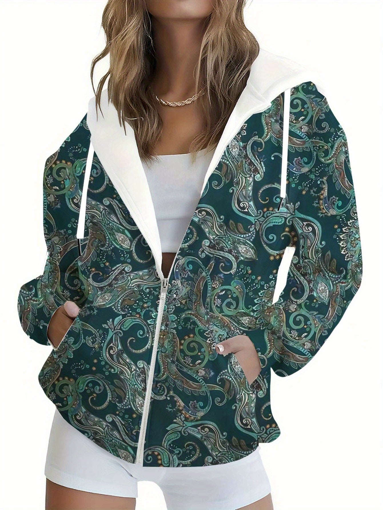 Sweat-shirt à Capuche 3D Floral Femme - KLAYSE Casual Automne/Hiver   OAXG Mixed Color / XXS