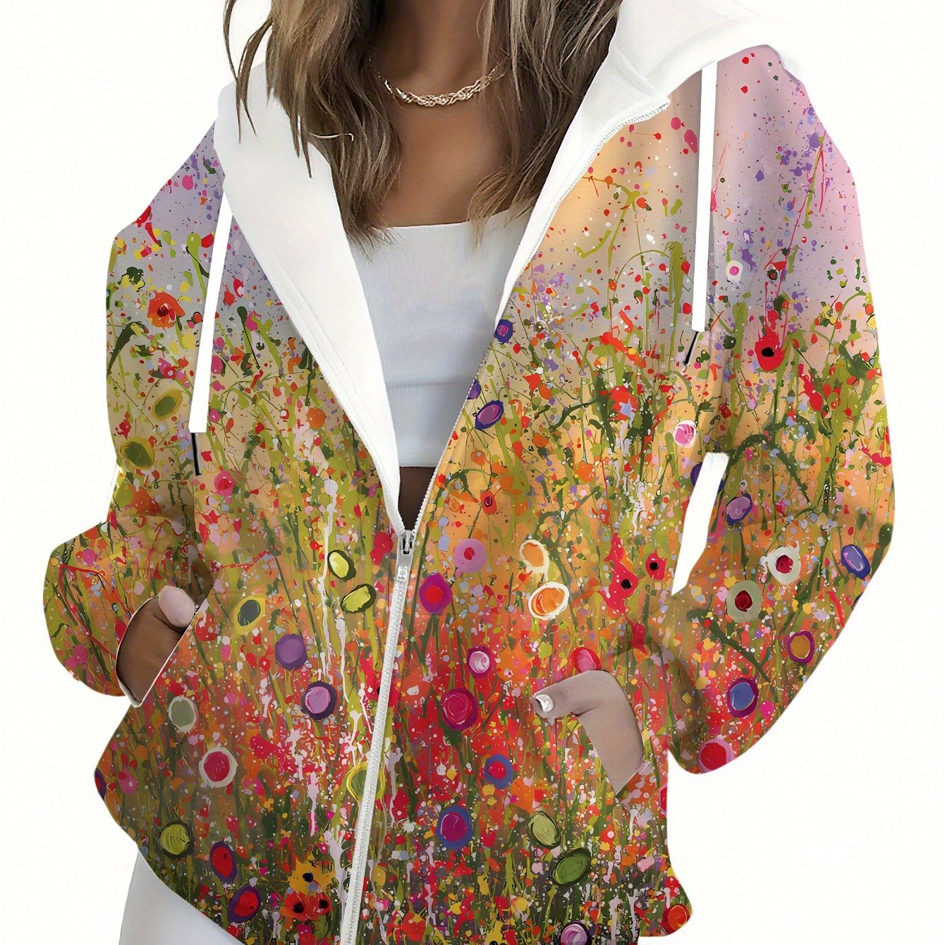 Sweat-Shirt à Capuche 3D Imprimé Floral Femme - KLAYSE Automne Hiver   OAXG 