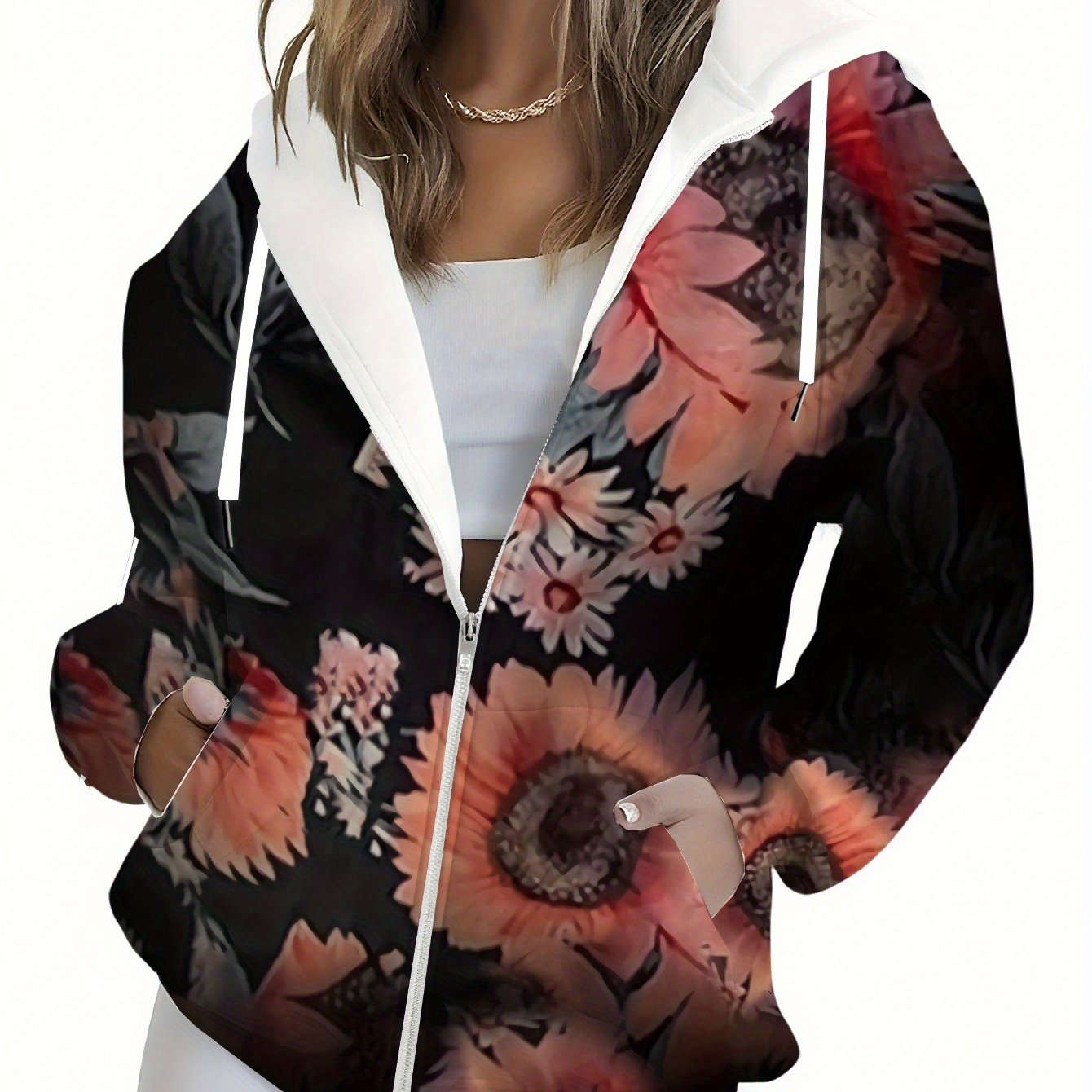 Sweat-shirt à Capuche Floral 3D Femme - Chic Automne Hiver KLAYSE   OAXG 