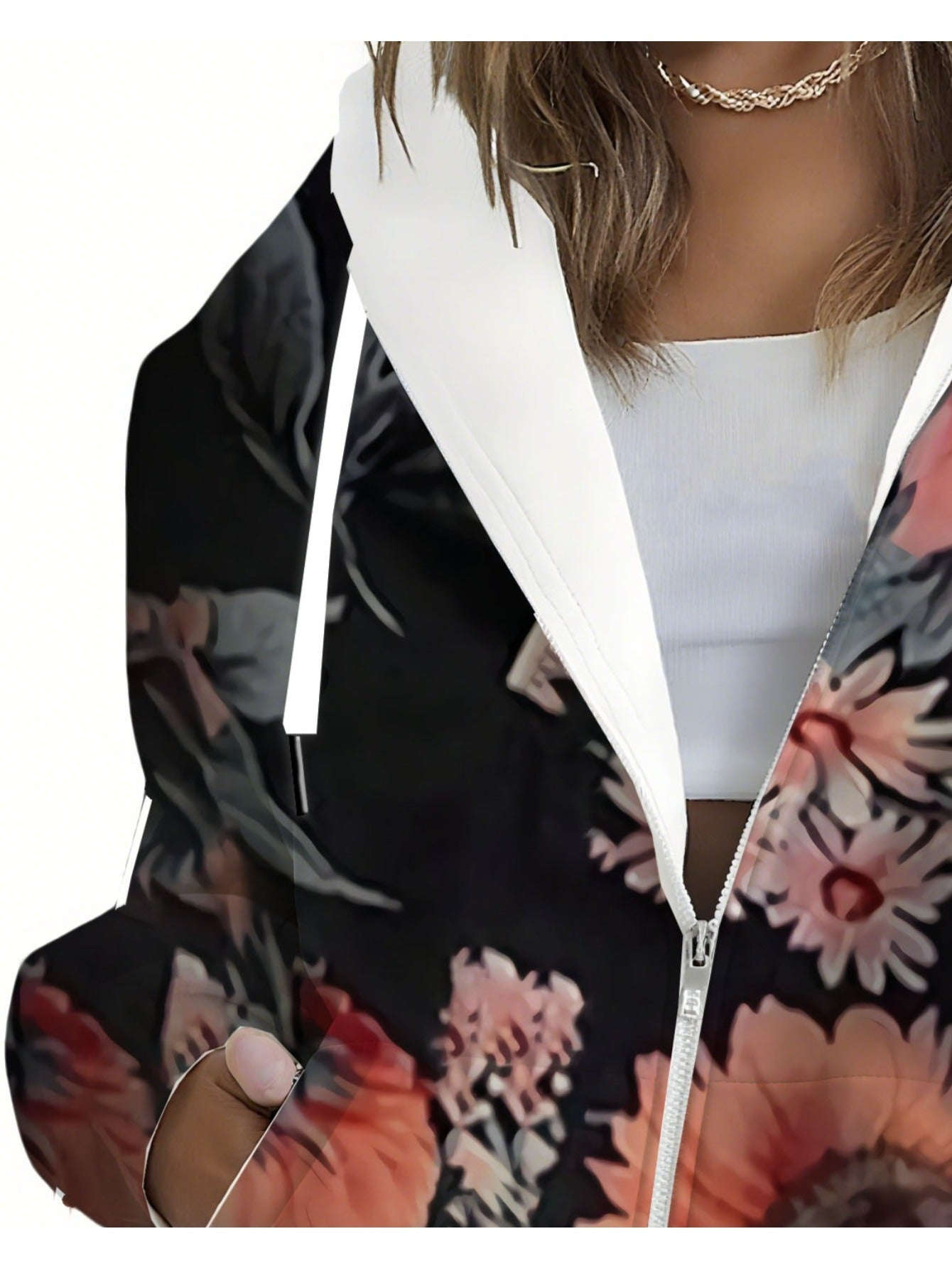 Sweat-shirt à Capuche Floral 3D Femme - Chic Automne Hiver KLAYSE   OAXG 