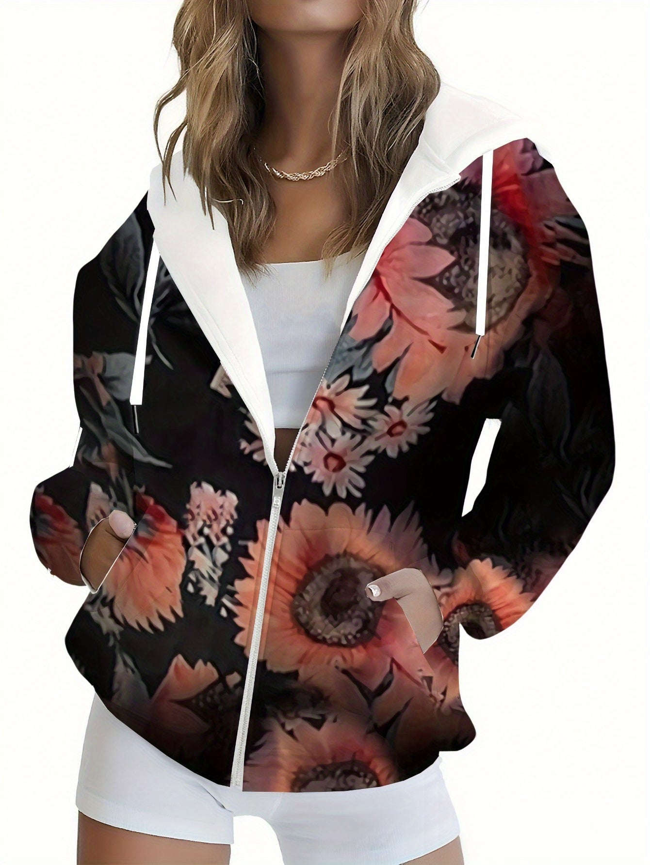 Sweat-shirt à Capuche Floral 3D Femme - Chic Automne Hiver KLAYSE   OAXG 
