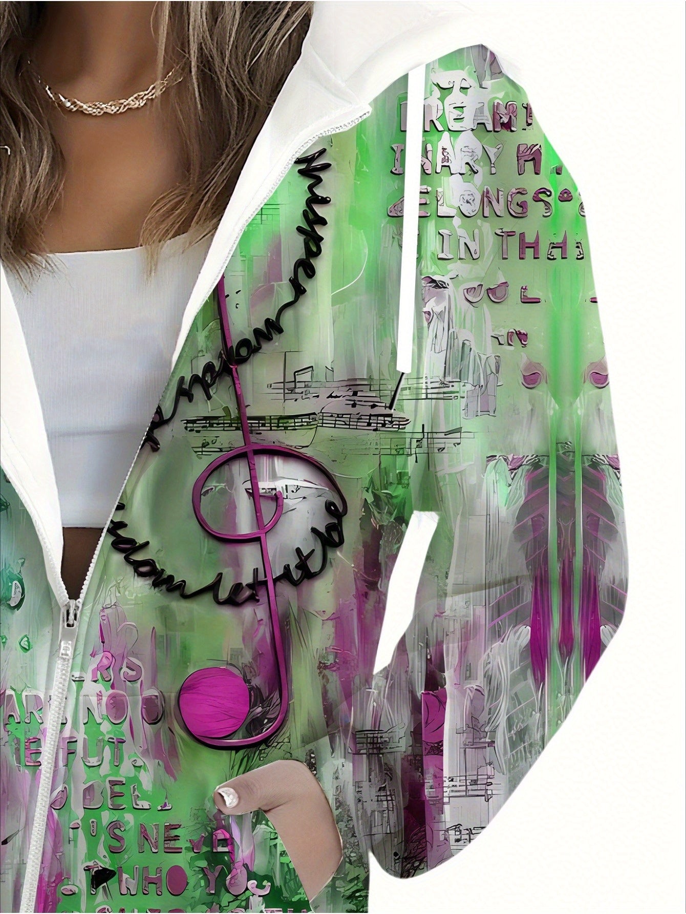 Sweat-shirt à Capuche Zippé Floral Femme KLAYSE - Chic Automne Hiver   OAXG 