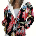 Sweat-shirt à capuche zippé floral pour femmes - KLAYSE Automne Hiver   OAXG Mixed Color / XXS