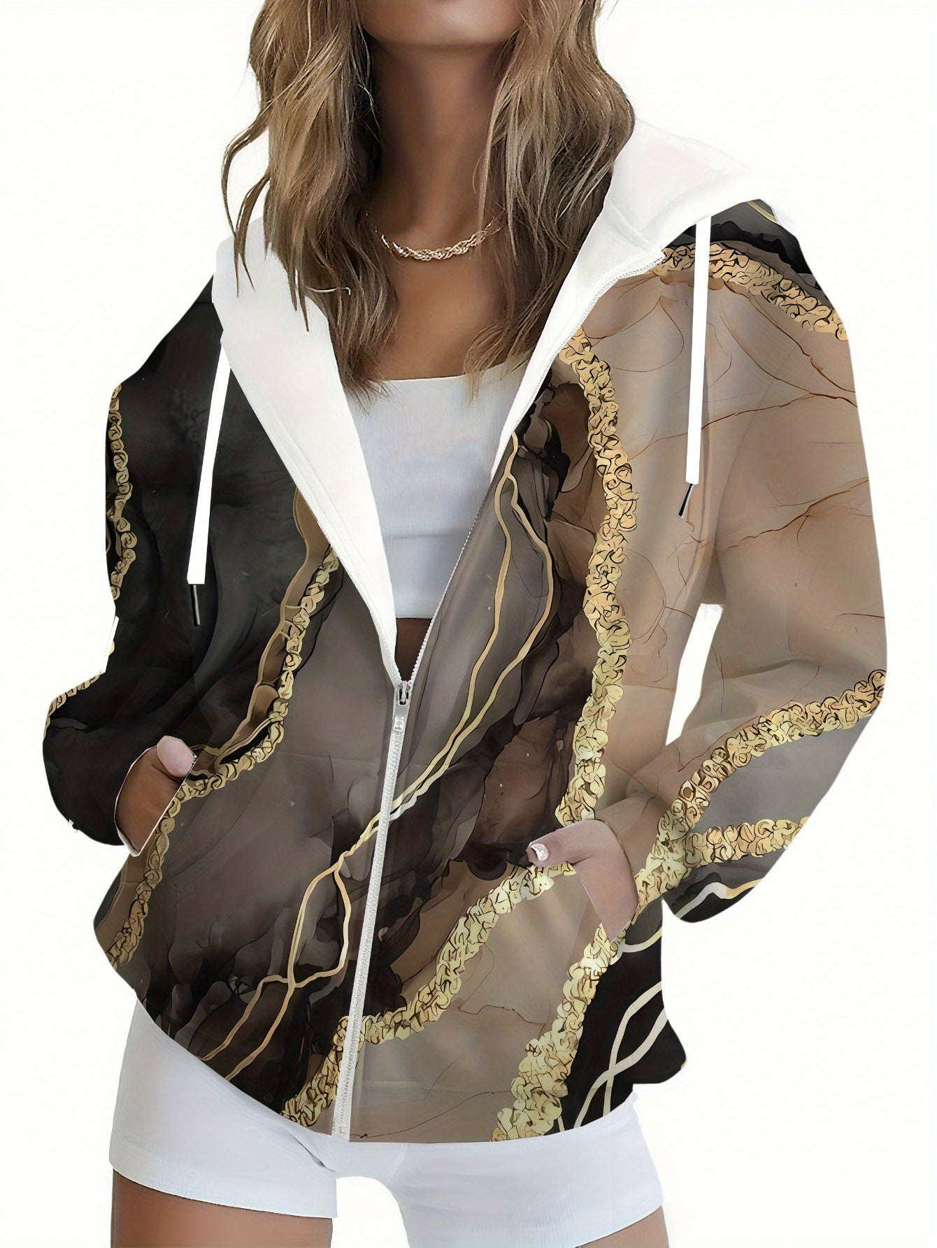 Sweatshirt à Capuche 3D Imprimé Fleuri KLAYSE - Confort Chic Automne/Hiver   OAXG 