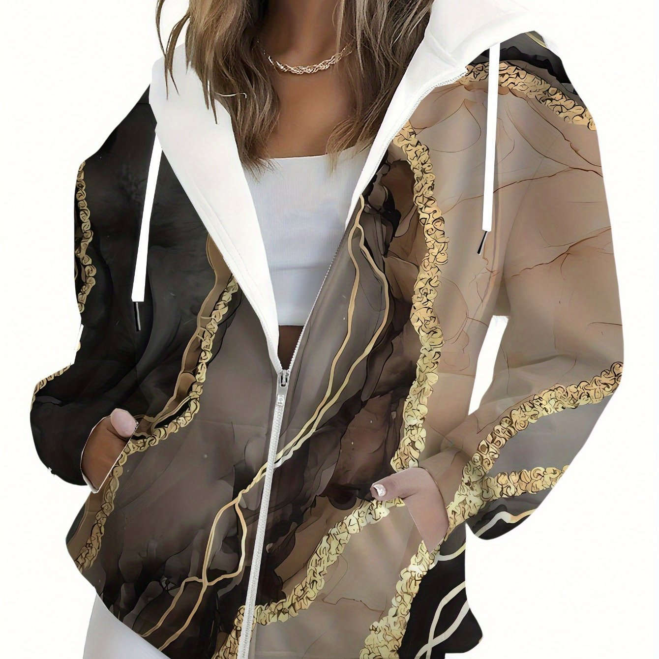 Sweatshirt à Capuche 3D Imprimé Fleuri KLAYSE - Confort Chic Automne/Hiver   OAXG Mixed Color / XXS