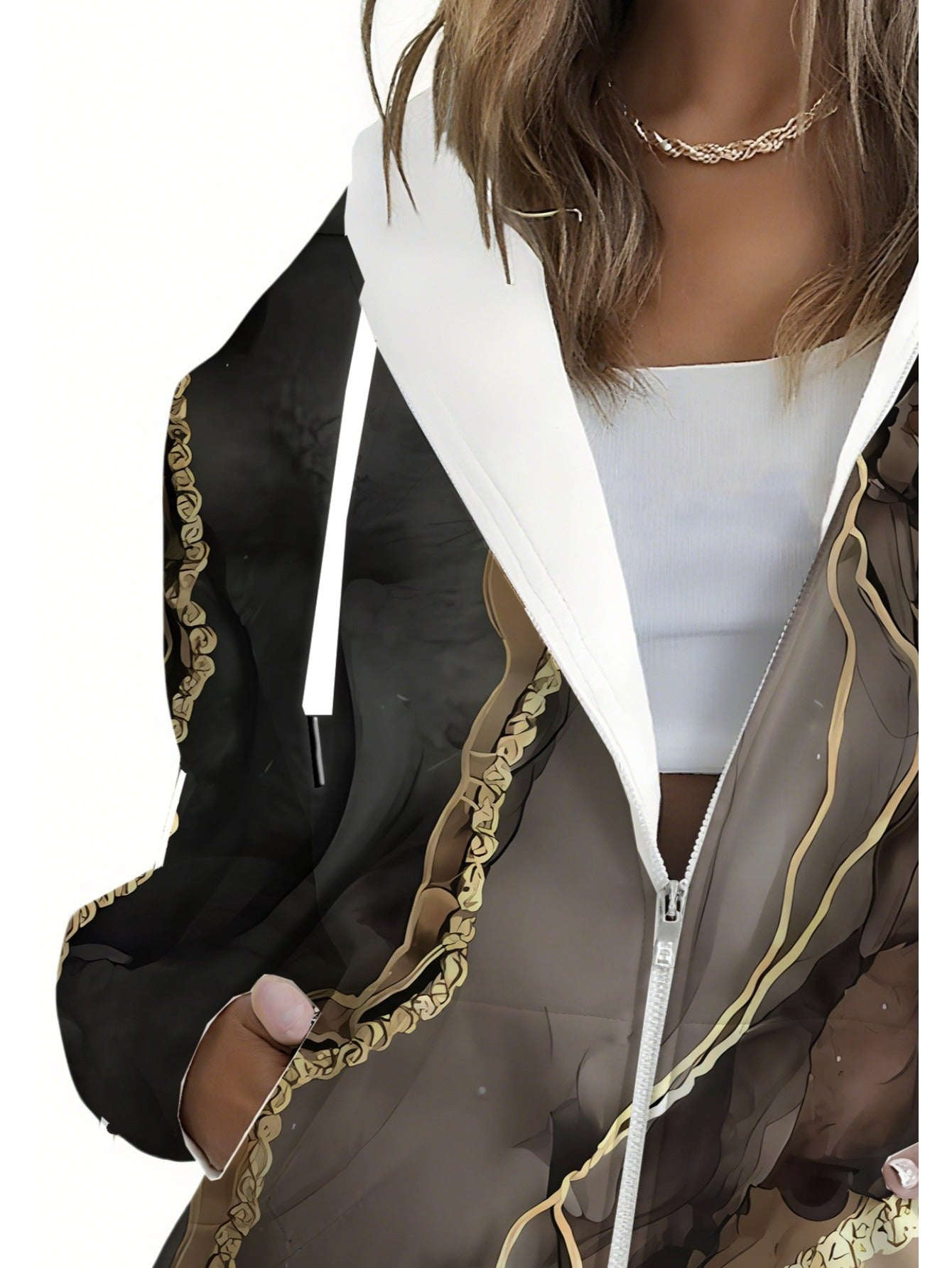 Sweatshirt à Capuche 3D Imprimé Fleuri KLAYSE - Confort Chic Automne/Hiver   OAXG Mixed Color / XXS
