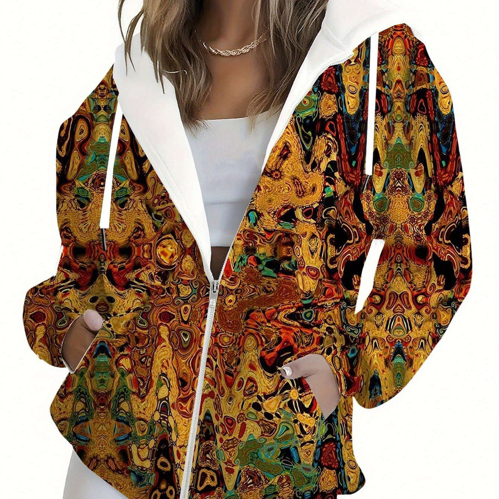 Sweatshirt à capuche 3D imprimé floral KLAYSE - Chic et confortable   OAXG Mixed Color / XXS