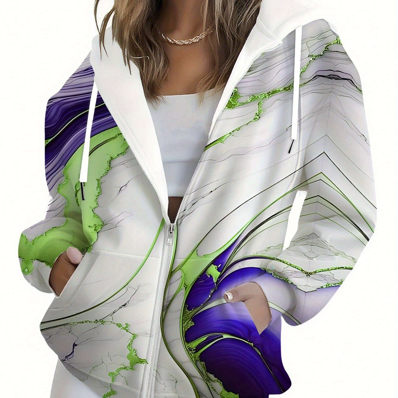 Sweatshirt à Capuche Femme 3D Imprimé Fleuri - KLAYSE Chic Automne   OAXG Mixed Color / XXS