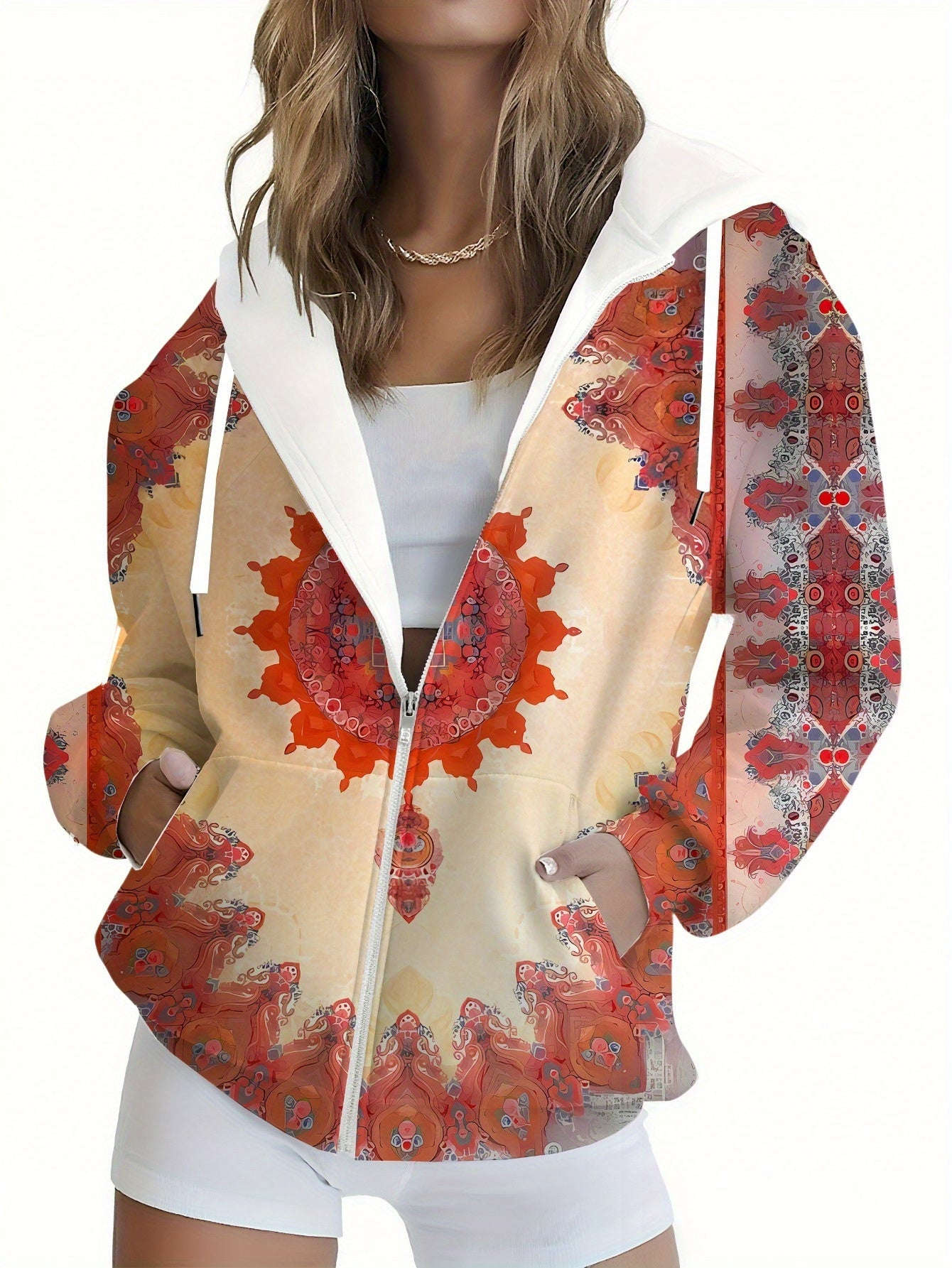 Sweatshirt à Capuche Femme - Floral 3D Imprimé, Manches Longues KLAYSE   OAXG Mixed Color / XXS