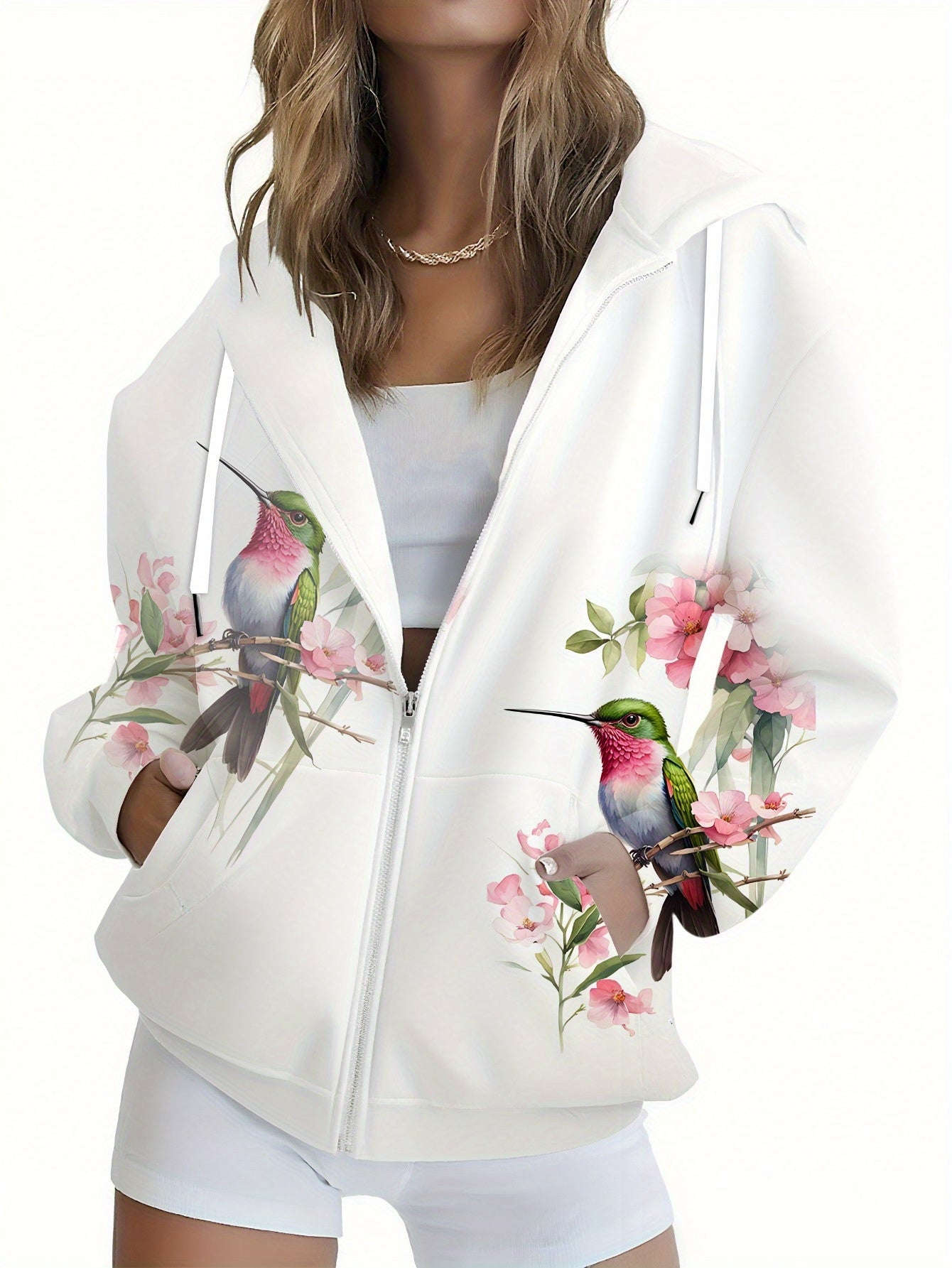 Sweatshirt à Capuche Femme KLAYSE - Floral 3D Imprimé, Poches   OAXG 