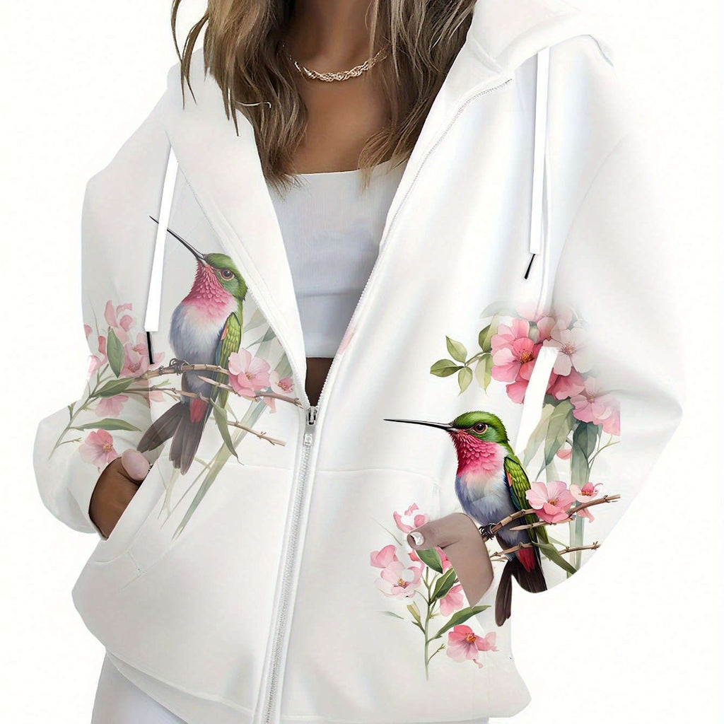 Sweatshirt à Capuche Femme KLAYSE - Floral 3D Imprimé, Poches   OAXG 