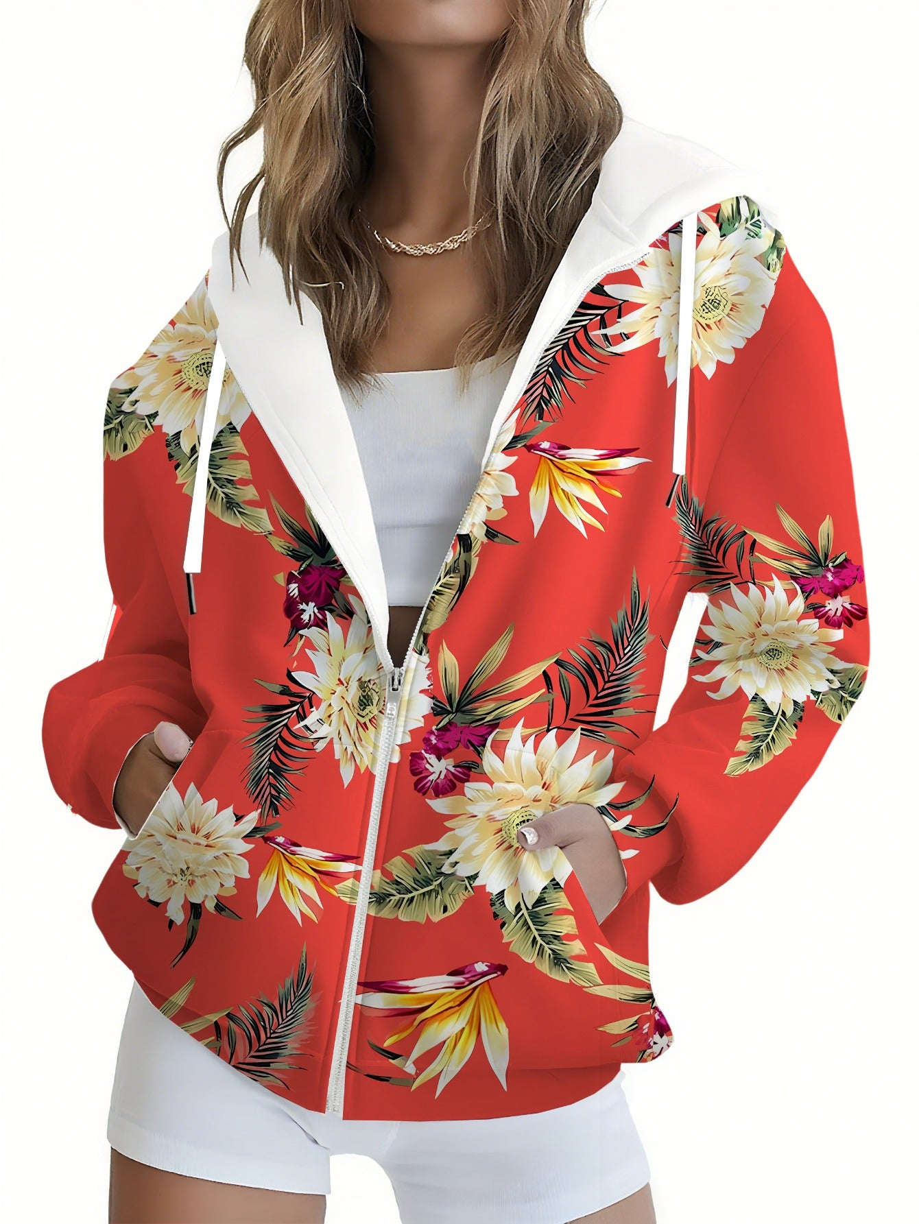 Sweatshirt à Capuche à Fleurs 3D - KLAYSE, Chic et Confortable   OAXG Mixed Color / XXS