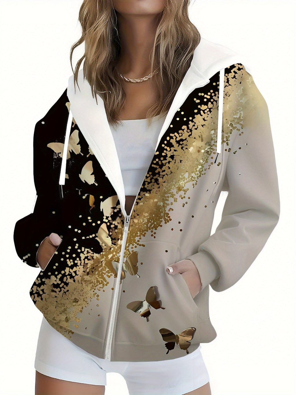 Sweatshirt à Capuche Floral 3D Femme - Automne/Hiver Chic KLAYSE   OAXG Mixed Color / XXS