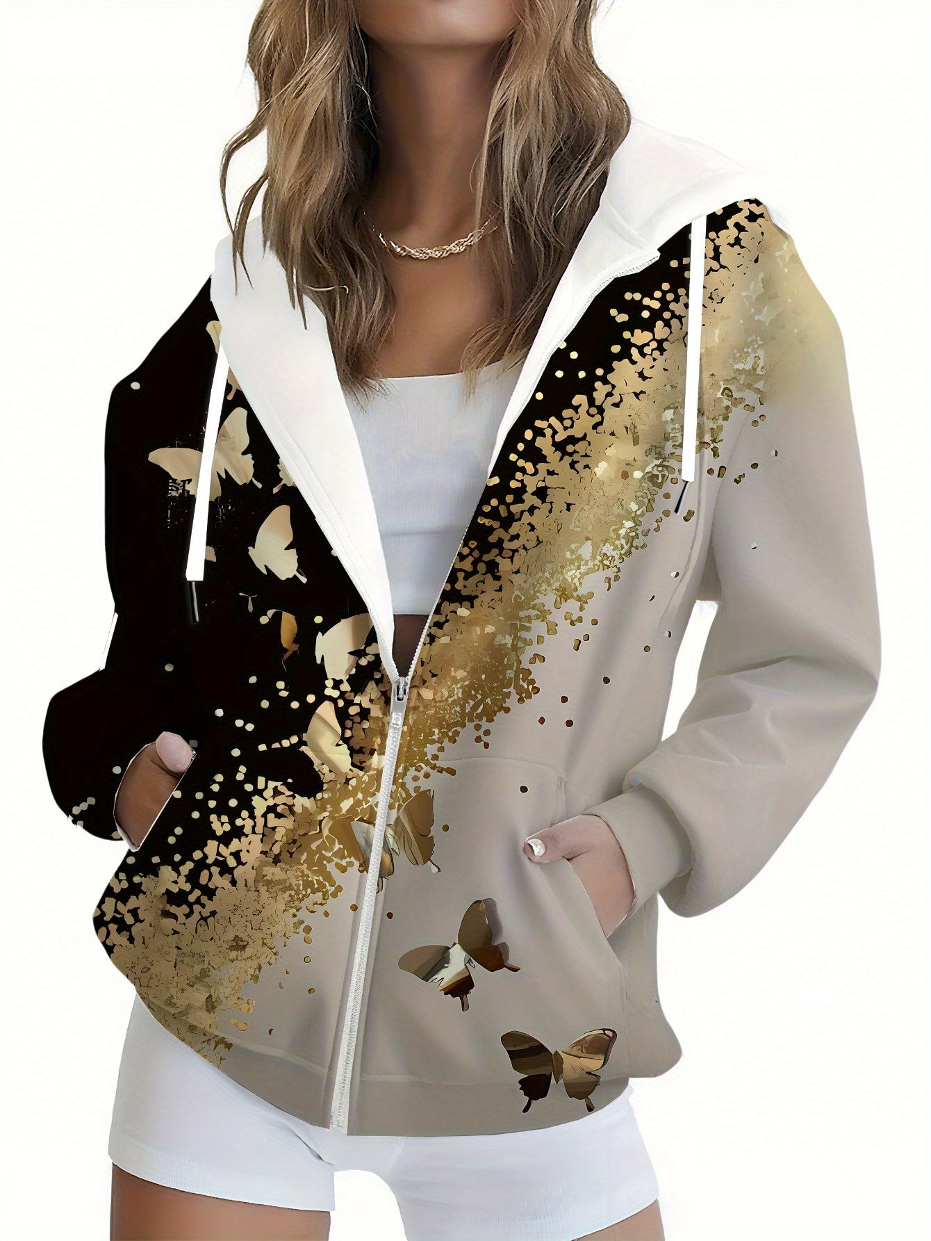 Sweatshirt à Capuche Floral 3D Femme - Automne/Hiver Chic KLAYSE   OAXG Mixed Color / XXS