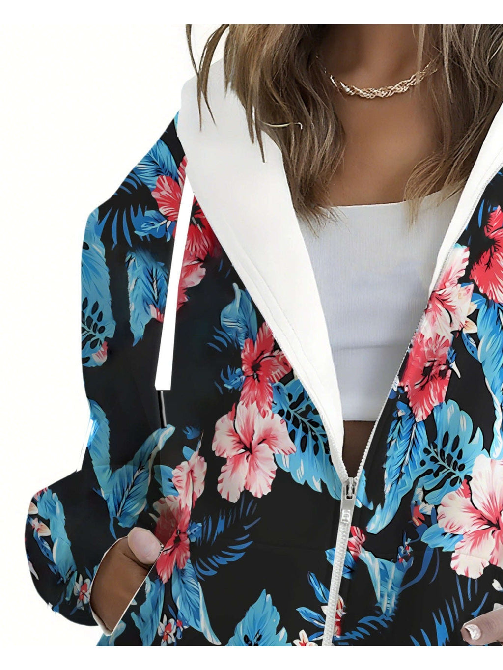 Sweatshirt à Capuche Floral 3D Femme - KLAYSE, Automne Hiver, Poches   OAXG 