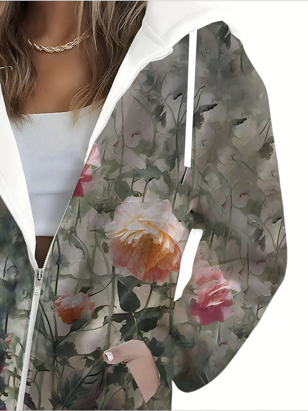 Sweatshirt à Capuche Floral 3D pour Femmes - KLAYSE Chic et Confortable   OAXG Mixed Color / XXS