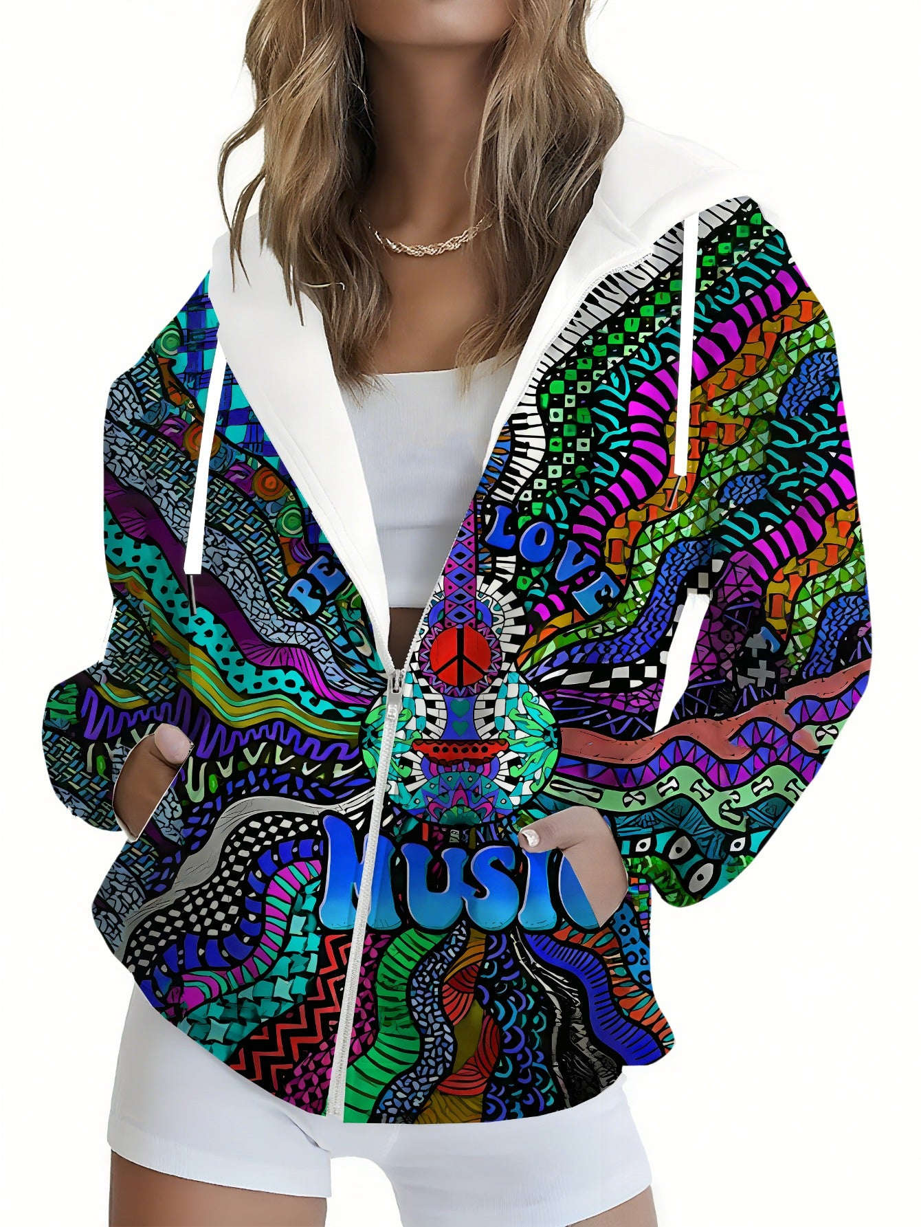 Sweatshirt à Capuche Floral KLAYSE - 3D Imprimé pour Automne/Hiver   OAXG Mixed Color / XXS