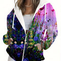 Sweatshirt à Capuche Imprimé 3D Floral Femme - Regular Fit KLAYSE   OAXG Mixed Color / XXS