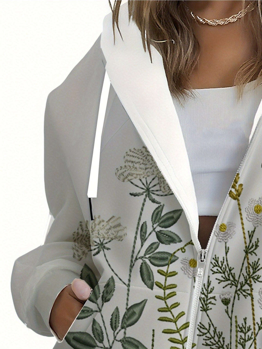 Sweatshirt à Capuche KLAYSE - Imprimé Floral, Manches Longues, Poche   OAXG Mixed Color / XXS