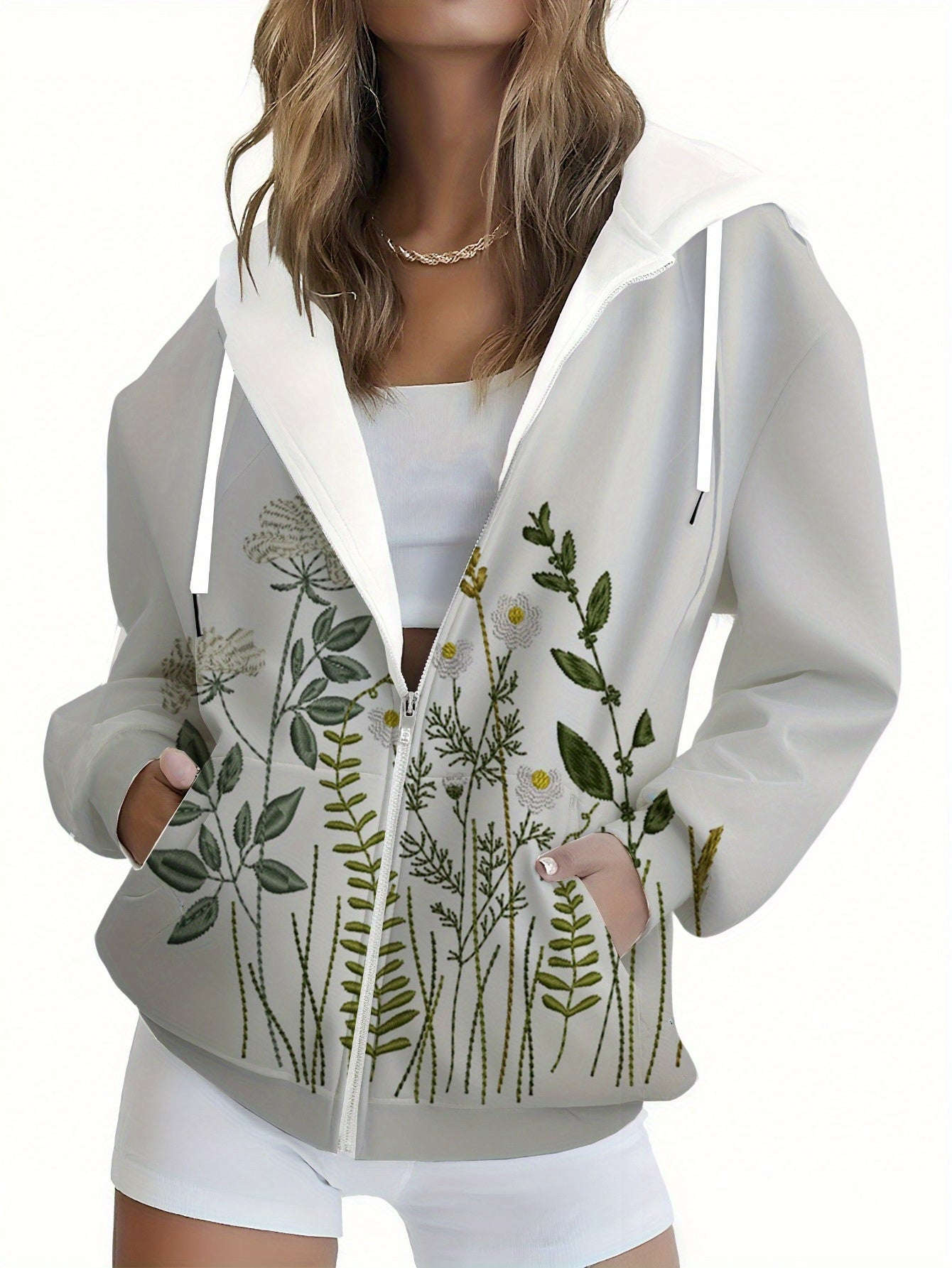 Sweatshirt à Capuche KLAYSE - Imprimé Floral, Manches Longues, Poche   OAXG Mixed Color / XXS