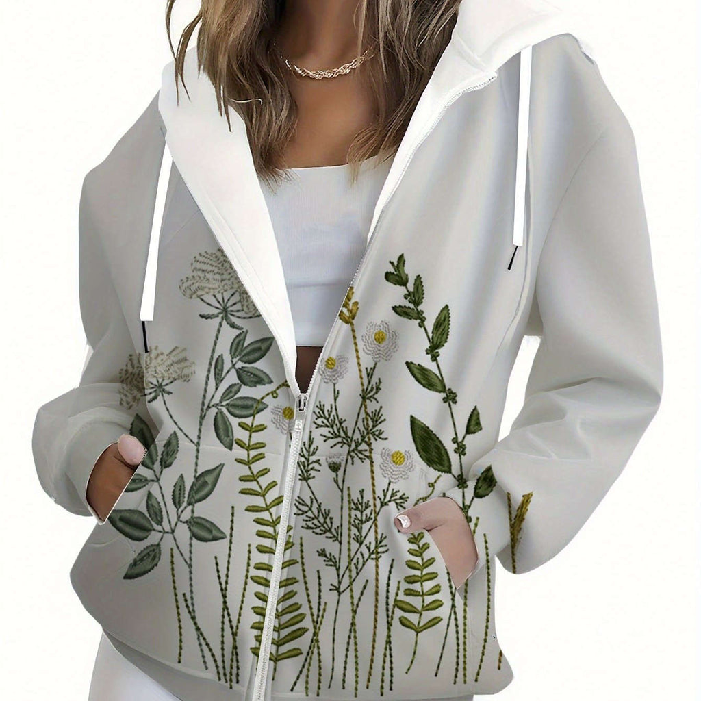 Sweatshirt à Capuche KLAYSE - Imprimé Floral, Manches Longues, Poche   OAXG Mixed Color / XXS