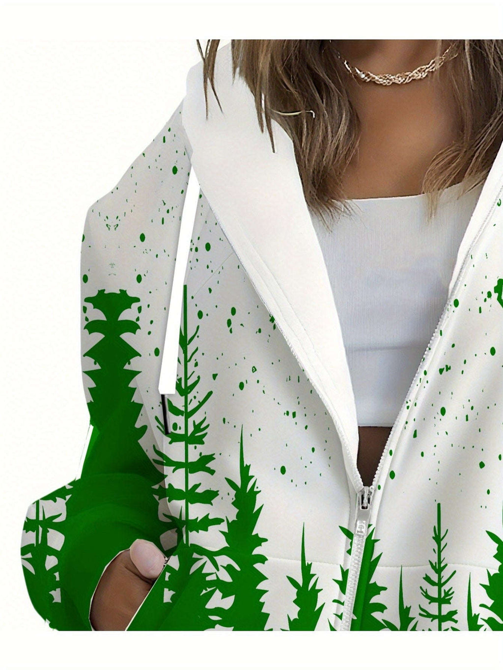 Sweatshirt à Capuche Zippé Femme - Floral 3D Chic Automne Hiver   OAXG Mixed Color / XXS