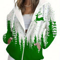 Sweatshirt à Capuche Zippé Femme - Floral 3D Chic Automne Hiver   OAXG Mixed Color / XXS