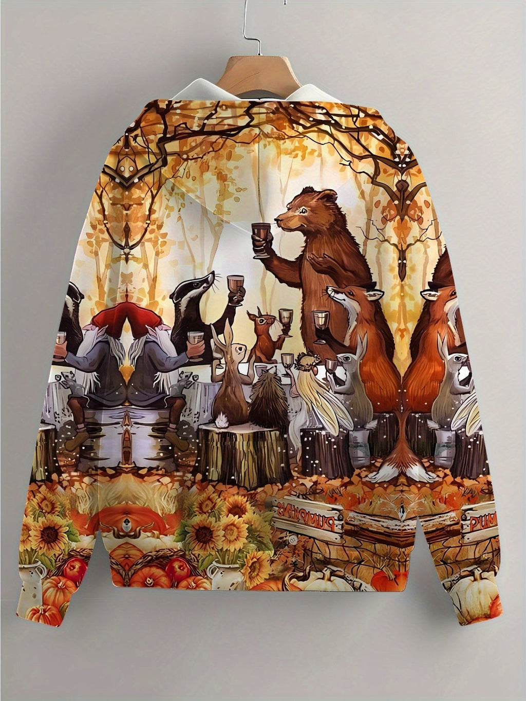 Sweatshirt à Capuche Zippé Floral pour Femmes - Style Automnal Chic   OAXG Mixed Color / XXS