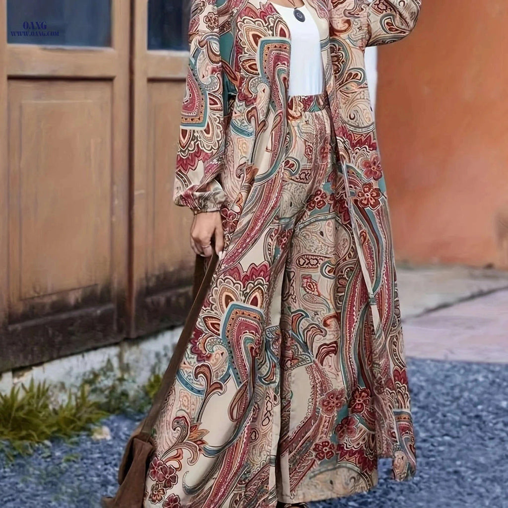 Targeted Traffic Model Women's Brocade Print Open Front Jacket Set   OAXG Apricot / S