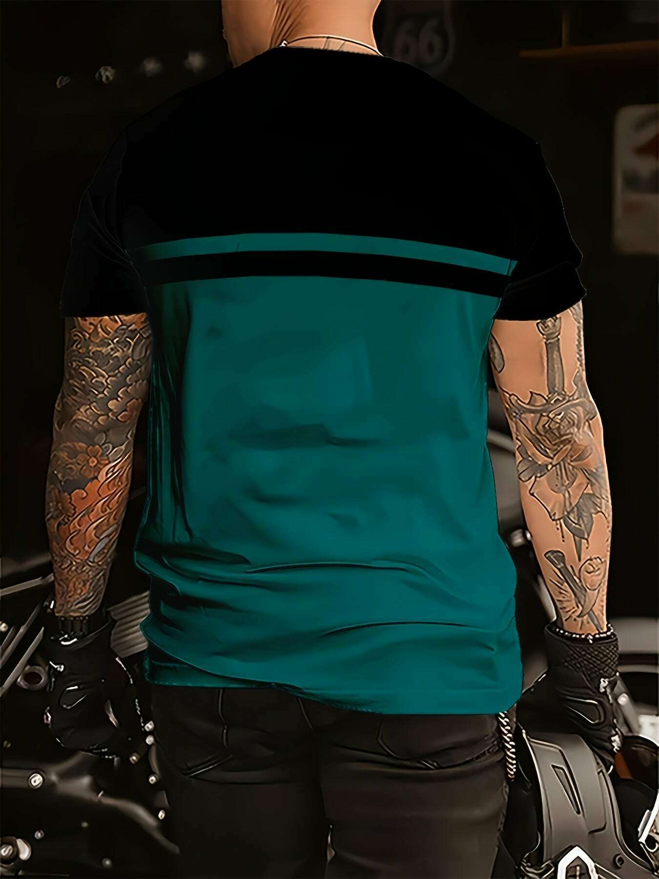 teal-black-stripe-casual-t-shirt-short-sleeve-lightweight-3d-print-oaxg-fk9