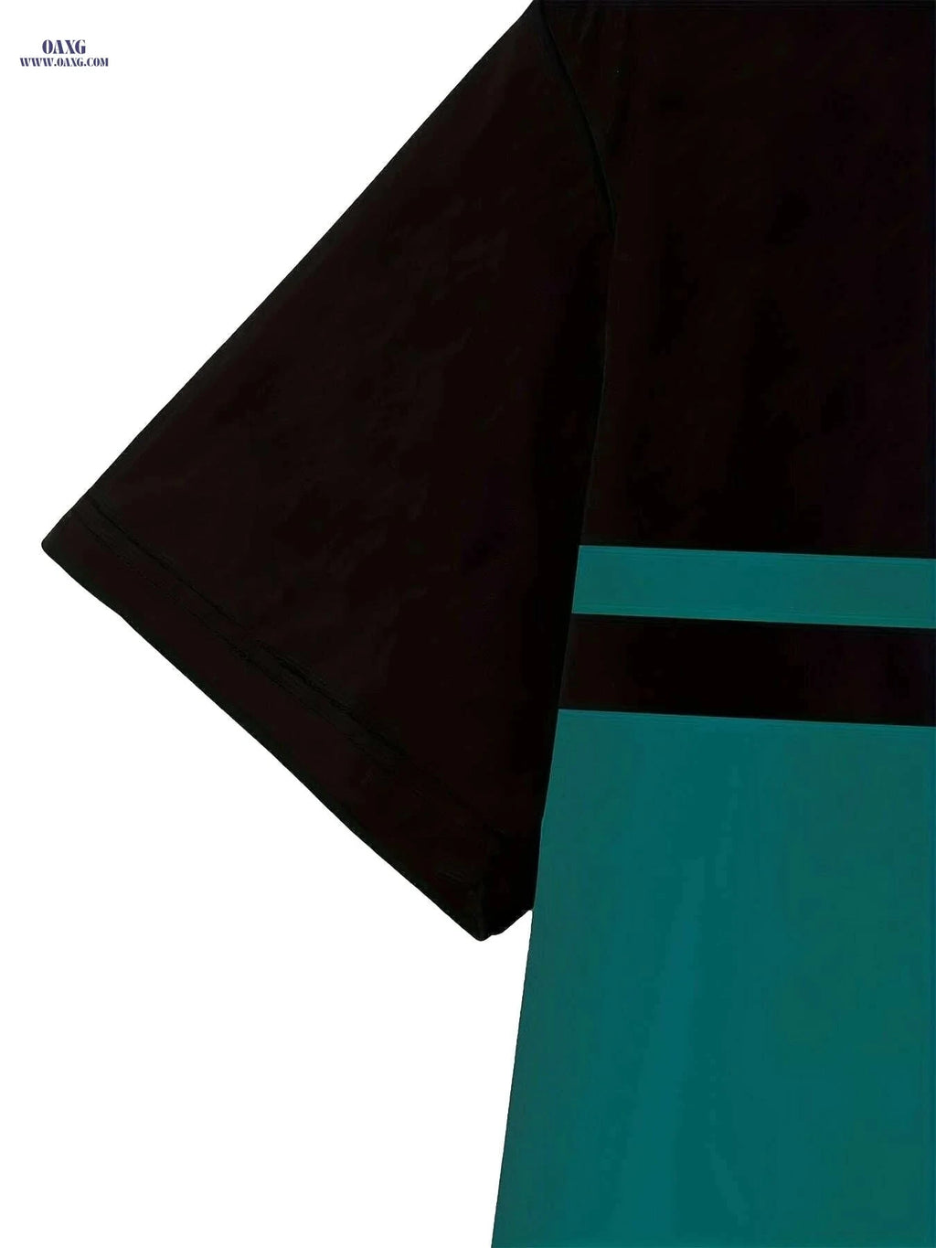 Teal & Black Stripe Casual T-Shirt - Short Sleeve, Lightweight 3D Print   OAXG Mixed Color / XXL