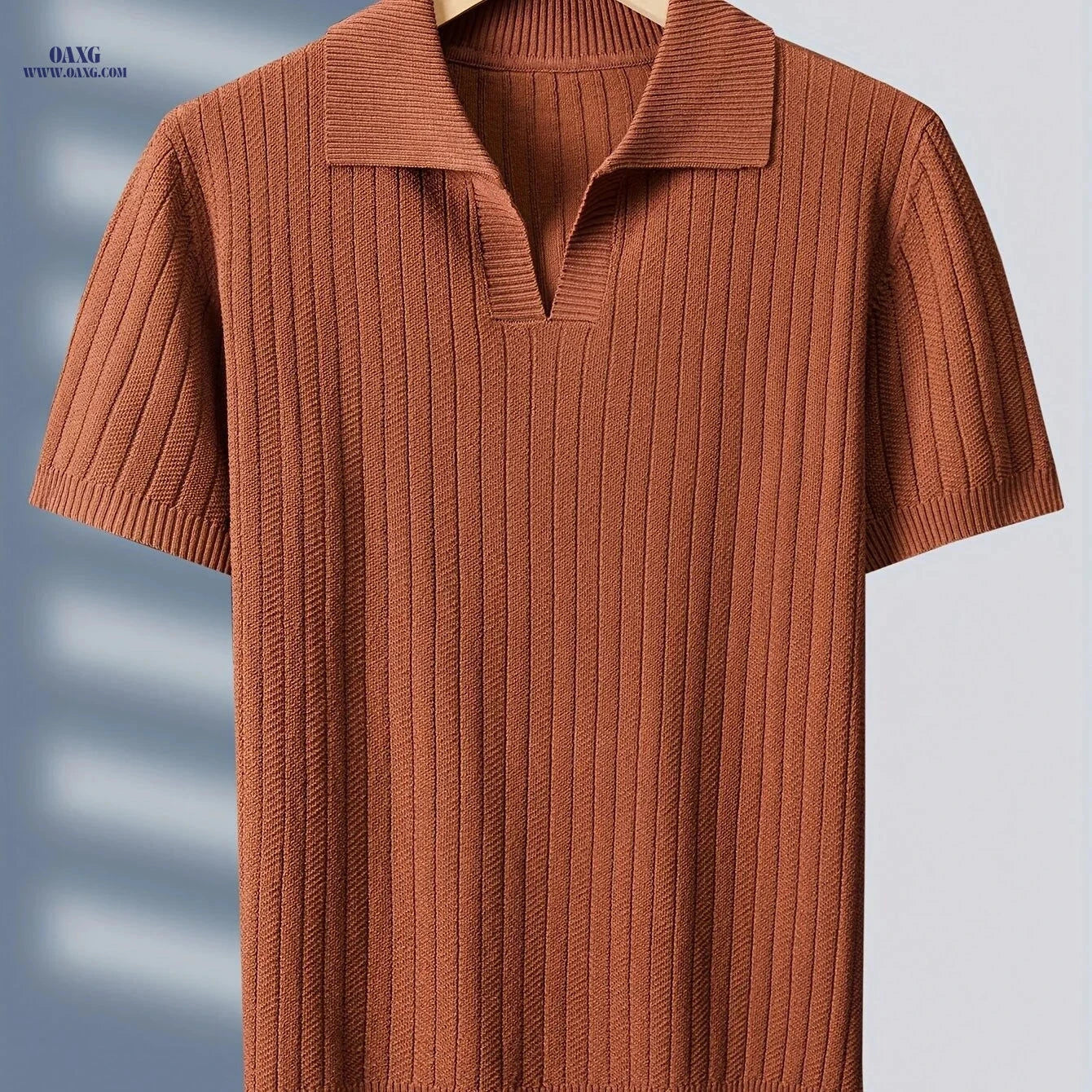 TEHAN Men's Knit Polo Shirt - High-Quality Casual Golf Apparel   OAXG 